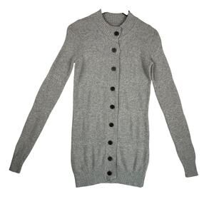 Vera Wang Womens Cardigan Sz SM Gray Merino Wool Angora Cashmere Blnd Long EUC